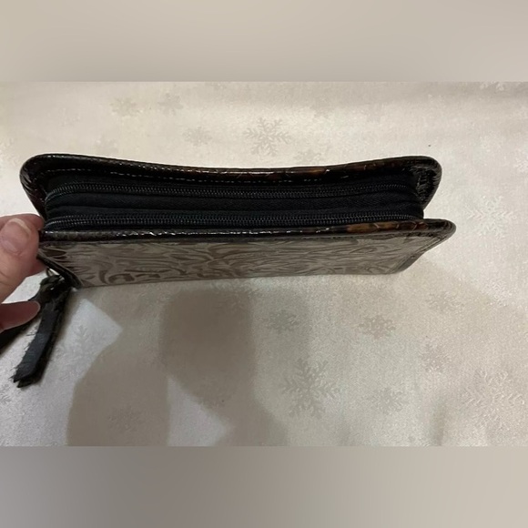 Double J Saddlery Turquoise / Brown Rose Leather Clutch Organizer C New Comments - Picture 6 of 10